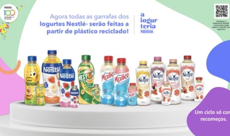 Nestlé desenvolve garrafas de plástico reciclado pós-consumo para seus iogurtes