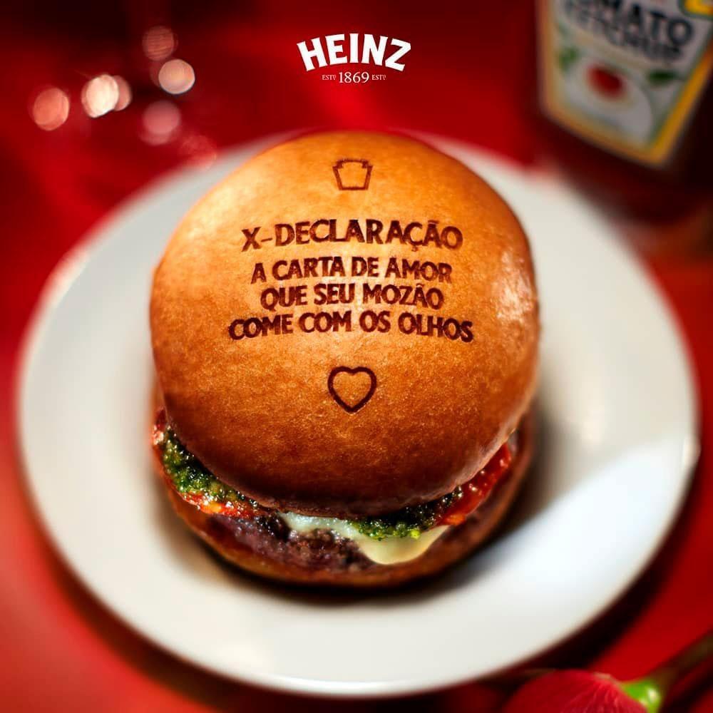 Heinz faz ação para o Dia dos Namorados com declarações em hambúrgueres