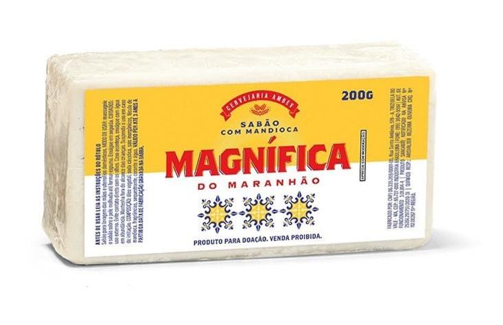 Cerveja Magnífica, marca da Ambev no Maranhão, produz sabão a partir de mandioca